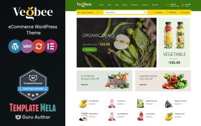 Vegbee - овочево-продуктова тема WooCommerce