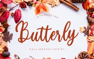 Carattere corsivo calligrafia Butterly