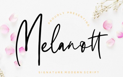 Carattere moderno della firma di Melanott