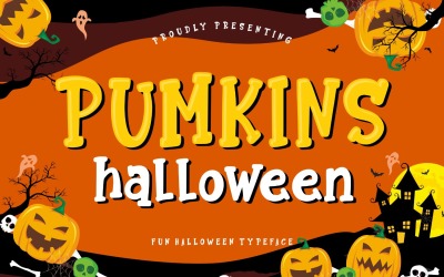 Carattere tipografico divertente di Pumkins Halloween