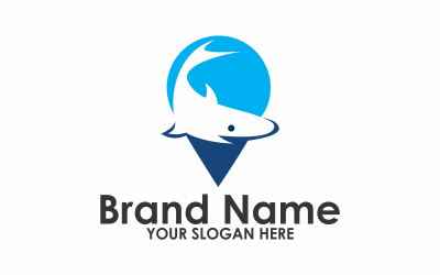 Balık Noktası düz Logo Şablonu