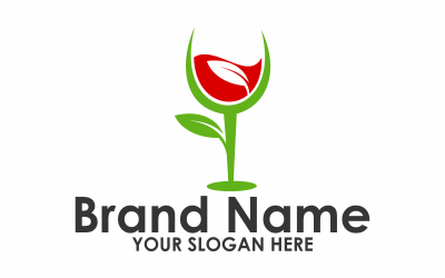 Plantilla de logotipo verde vino
