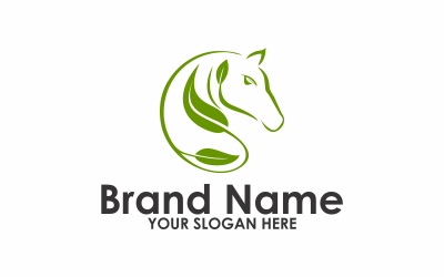 Zelený kůň Logo šablona