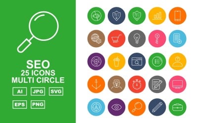 25 Premium-SEO-Multi-Circle-Icon-Set