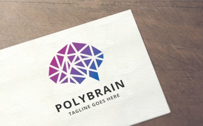 Polygon Brain Logo Template