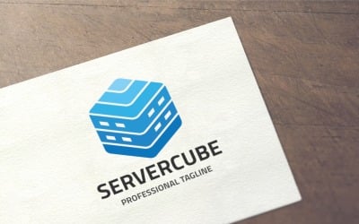 Server Cube Logo Template