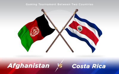 Afganistan a Kostaryka Flagi dwóch krajów - ilustracja