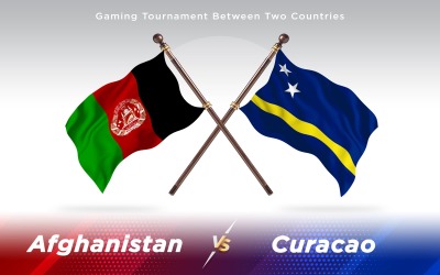 Afghanistan Contro Curacao Due Bandiere Di Paesi - Illustrazione