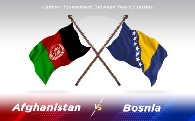 Afghanistan kontra Bosnien två länder flaggor - Illustration