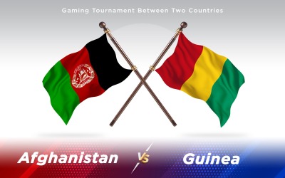 Afghanistan kontra Guinea två länder flaggor - Illustration