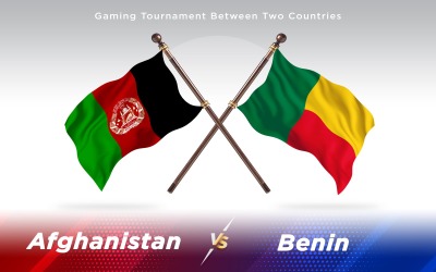 Afghanistan versus Benin Two Countries Flags - Illustration