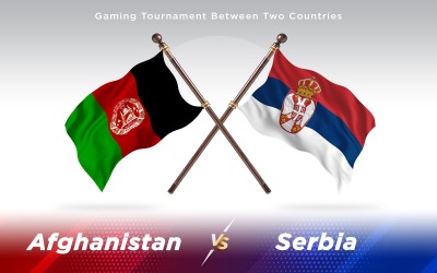 Afghanistan et Serbie deux drapeaux de pays - Illustration