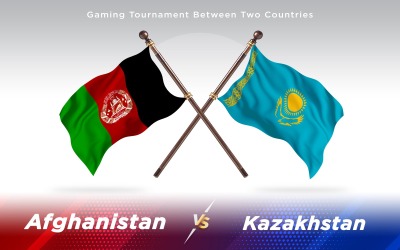 Afghanistan kontra Kazakstan två länder flaggor - Illustration