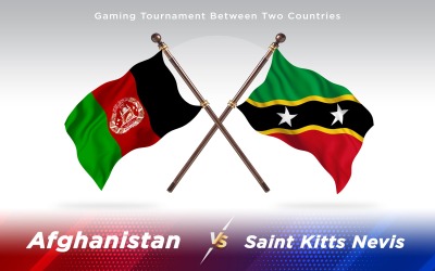 Afghanistan kontra Saint Kitts och Nevis två länder flaggor - Illustration