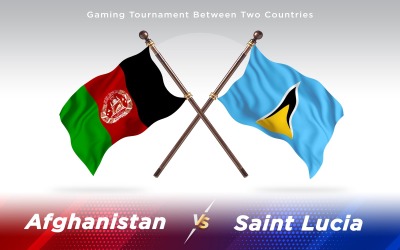 Afghanistan kontra Saint Lucia två länder flaggor - Illustration