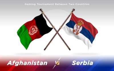 Afghanistan kontra Serbien två länder flaggor - Illustration