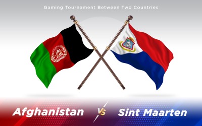 Afghanistan kontra Sint Maarten två länder flaggor - Illustration