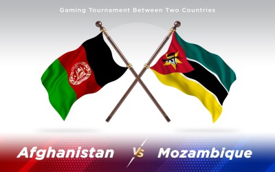 Afghanistan versus Mozambique Two Countries Flags - Illustration