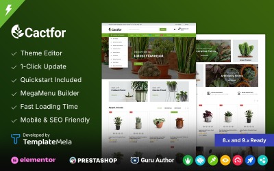 Cactfor - 植物和园艺工具在线商店 PrestaShop 主题