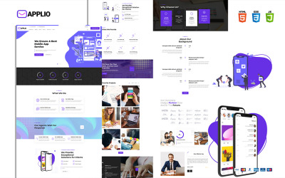Responsive Applio Creative Responsive Mobile App Website Web Sitesi #157396