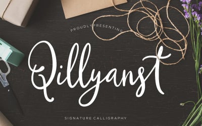 Carattere calligrafico firma Qillyanst
