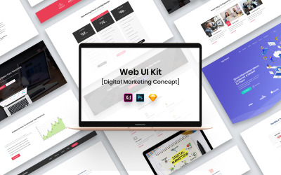 Internetowy zestaw interfejsu użytkownika Marketing cyfrowy
