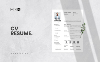 CV - Professional, Creative &amp;amp; Clean Design Resume Template