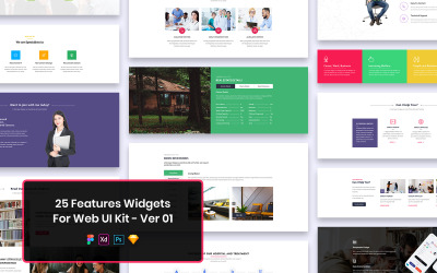 25 Funktionen Widgets für das Web UI Kit Ver-01