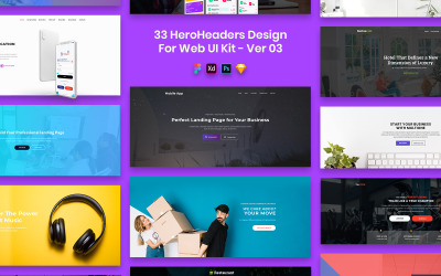 33 hjältehuvuden för webb Ver-03 UI-element