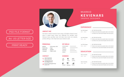 Marko Kevinenars Curriculum Vitae-mall för CV