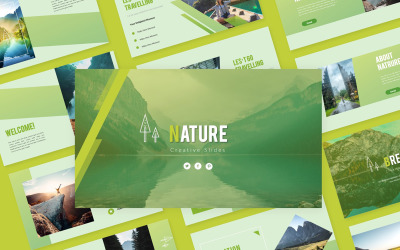 Plantilla de PowerPoint - diapositiva creativa de la naturaleza