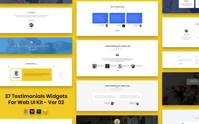 37 Testimonials Widgets For Web UI Kit Ver