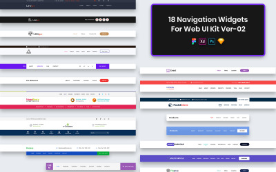 18 виджетов навигации для Web UI Kit Ver-02