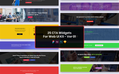 25 Widgets de frase de chamariz para kit de interface de usuário da web Ver-01
