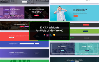 23 Widgets de frase de chamariz para kit de interface de usuário da web Ver-02
