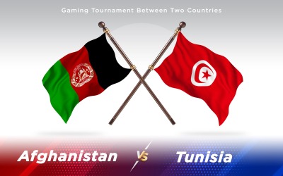 Afghanistan kontra Tunisien två länder flaggor - Illustration