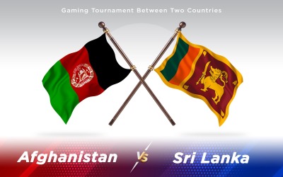 Afghanistan versus Sri Lanka Two Countries Flags - Illustration