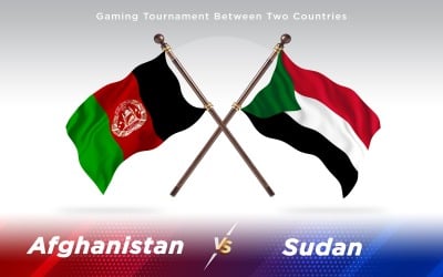 Afghanistan versus Sudan Two Countries Flags - Illustration