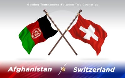 Afghanistan versus Switzerland Two Countries Flags - Illustration