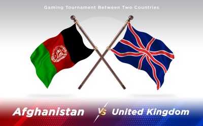 Afghanistan versus United Kingdom Two Countries Flags - Illustration