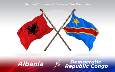 Albanien kontra Demokratiska republiken Kongo två länder flaggor - Illustration