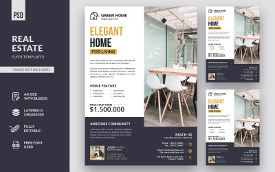 Flyers immobiliers minimalistes - Modèle d&amp;#39;identité d&amp;#39;entreprise