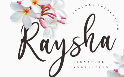 Carattere scritto a mano firma Raysha