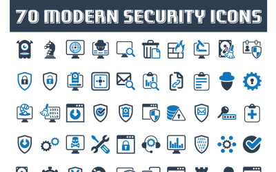 70 Modern Security Ikon csomag sablon 157820