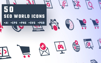 Набор иконок 50 Seo World