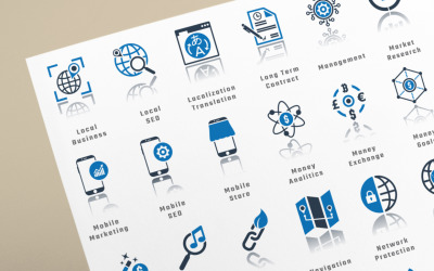 Sada ikon 750 řízení podniku