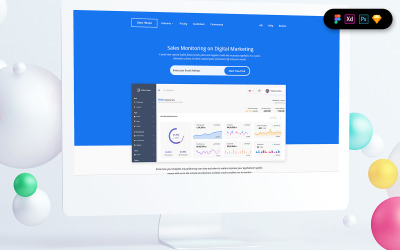 Sales Monitoring Landing Page PSD Template