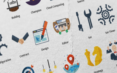 Set di icone di concetto Pro Seo