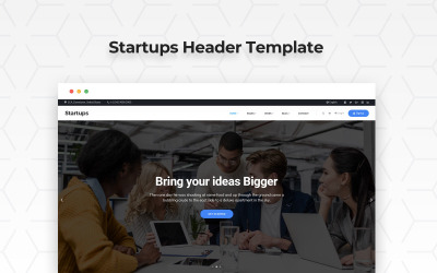 Startup Header PSD Template