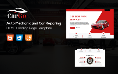 Cargo - Automonteur en auto reparatie bestemmingspagina sjabloon